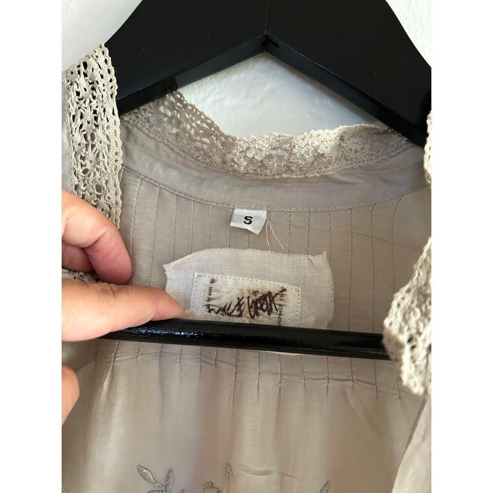 Johnny Was Cream Lace-Trim Midi Dress - Picture 5 of 8